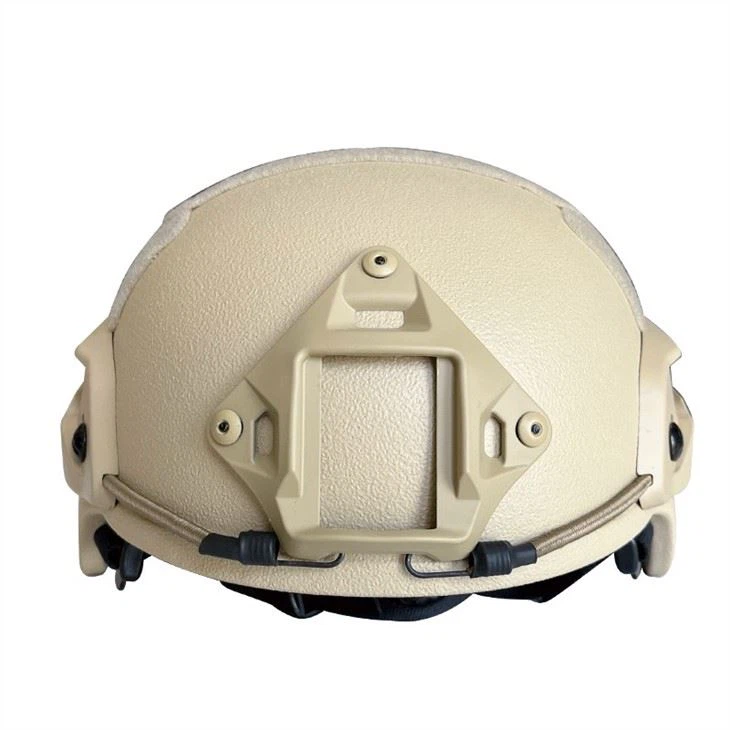 Khaki Aramid Military Mich Tactical Bullet Proof Helmet With Accessory Rail Connectors